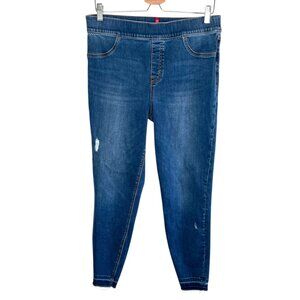 Spanx Womens Blue Distressed Ankle Skinny Slimming Jeans XL style 20203r